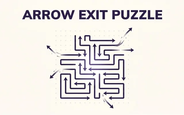 Arrow Exit Puzzle, Every arrow has an exit. Find the order that lets them all leave.