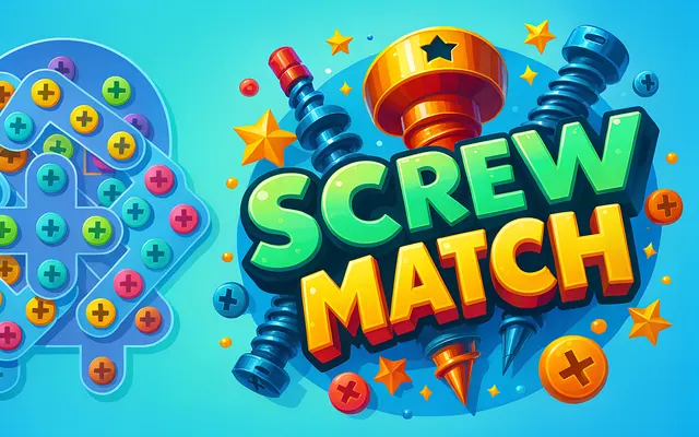 Screw Match, Thread coloured screws through glass nuts into the box that matches.